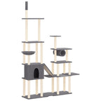 VidaXL Kattenmeubel met sisal krabpalen 279 cm donkergrijs