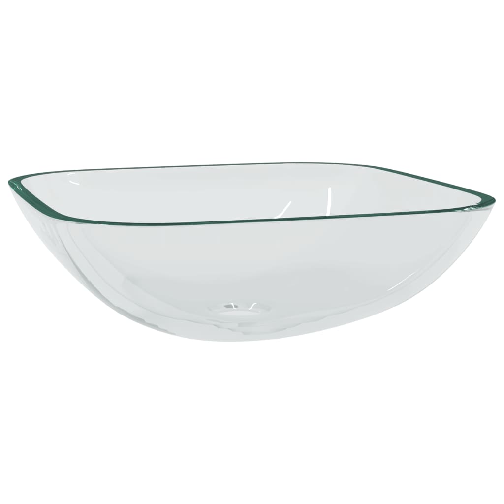 Vidaxl wasbak 42x42x14 cm glas transparant