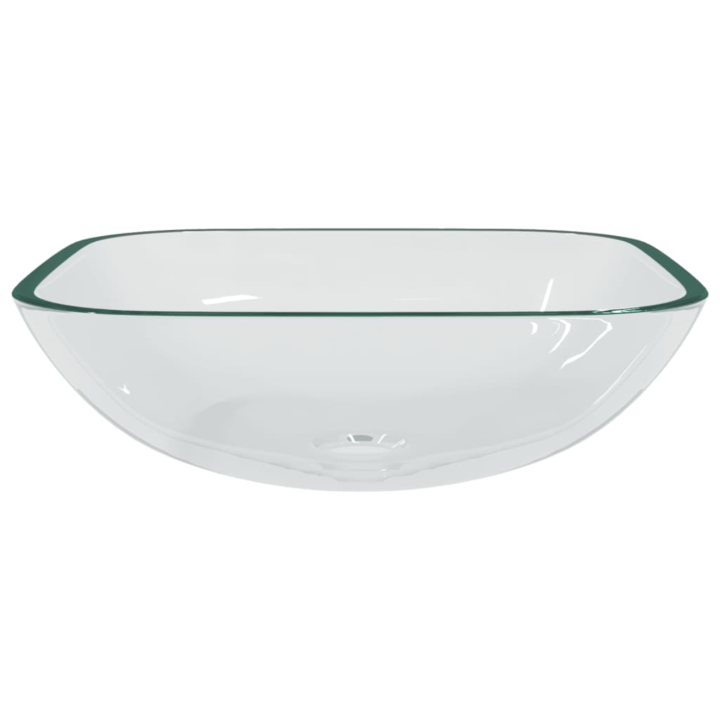 Vidaxl wasbak 42x42x14 cm glas transparant