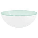 Vidaxl wasbak 30x12 cm gehard glas wit