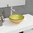 Vidaxl wasbak 30x12 cm gehard glas goudkleurig