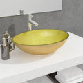 Vidaxl wasbak 50x37x14 cm glas goudkleurig