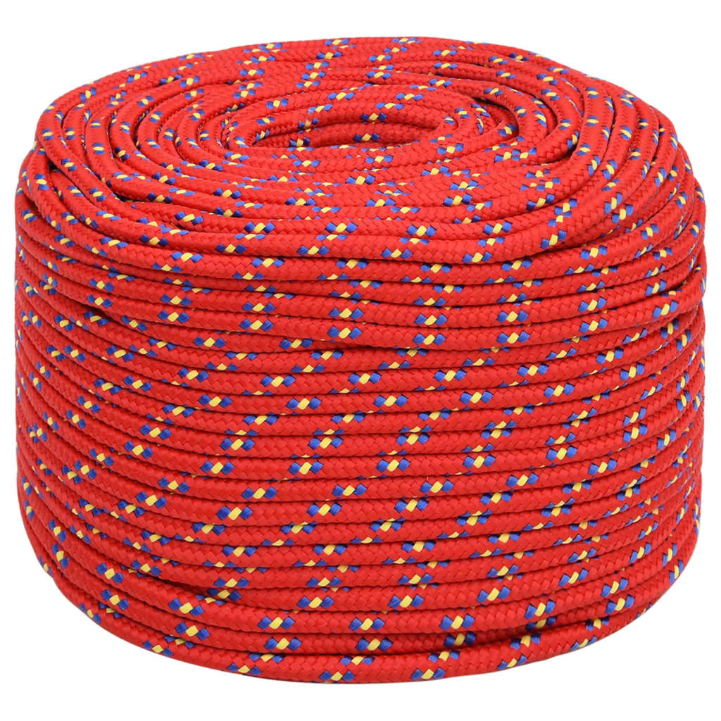 Vidaxl boottouw 8 mm 25 m polypropyleen rood