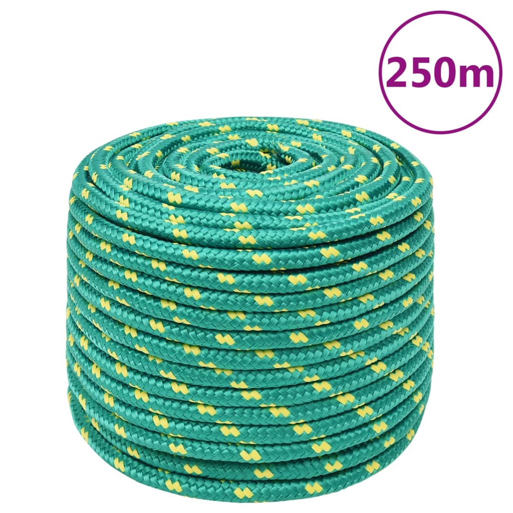 Vidaxl boottouw 14 mm 250 m polypropyleen groen