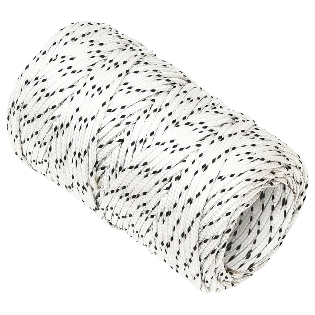 Vidaxl boottouw gevlochten 2 mmx25 m polyester wit