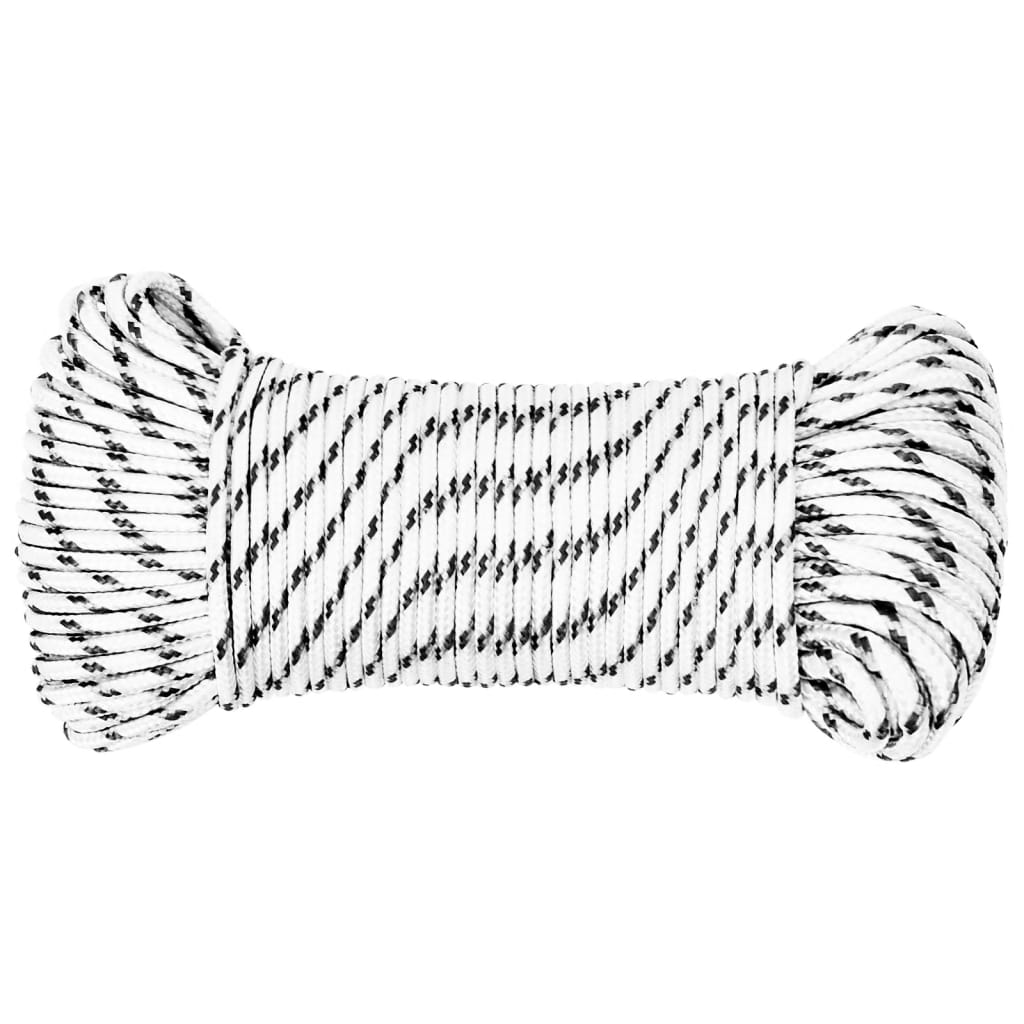 Vidaxl boottouw gevlochten 5 mmx25 m polyester wit