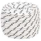 Vidaxl boottouw gevlochten 14 mmx100 m polyester wit