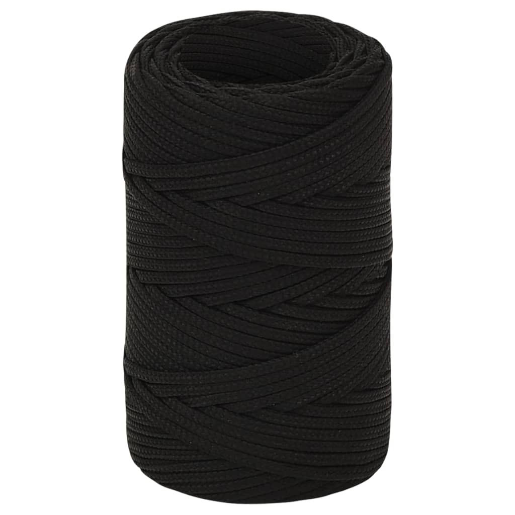 Vidaxl werktouw 2 mm 25 m polyester zwart