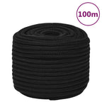 Vidaxl werktouw 12 mm 100 m polyester zwart