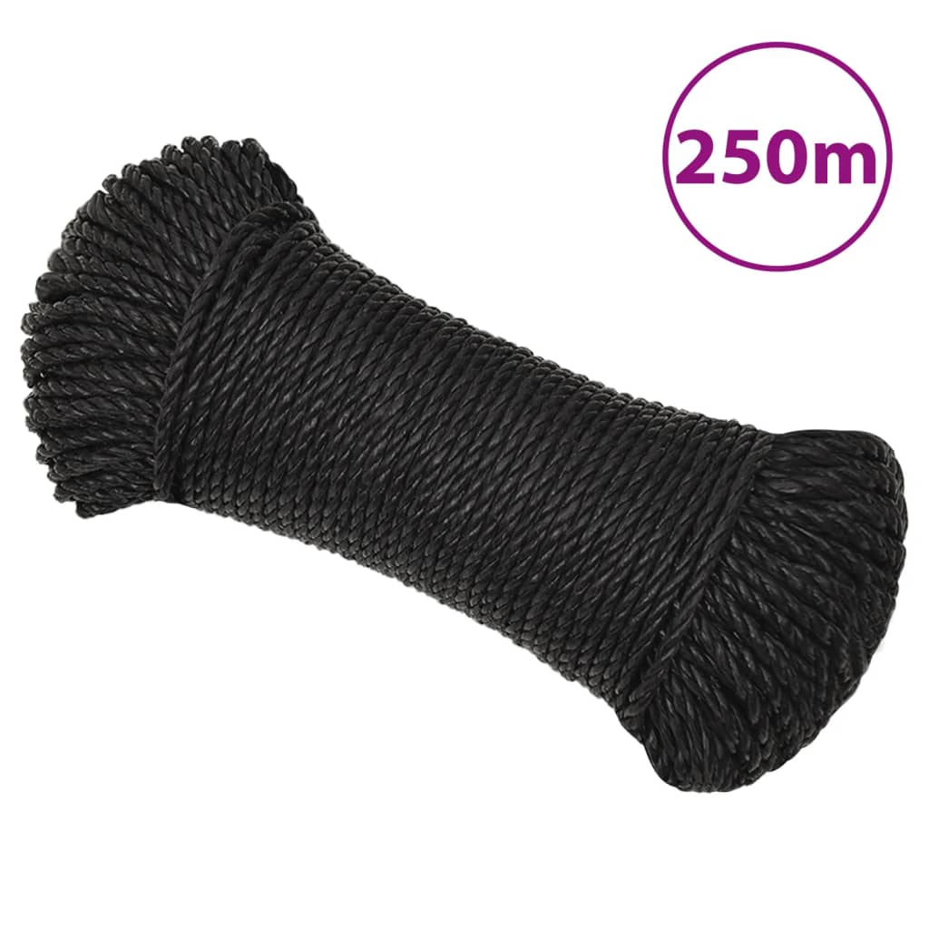 Vidaxl werktouw 8 mm 250 m polypropeen zwart