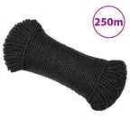 Vidaxl werktouw 8 mm 250 m polypropeen zwart