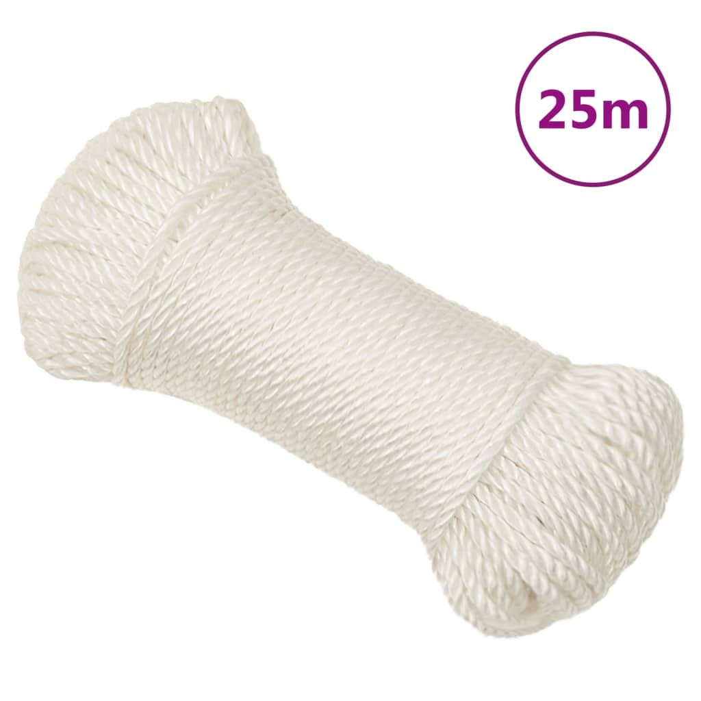 Vidaxl werktouw 6 mm 25 m polypropeen wit