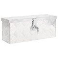 Vidaxl opbergbox 50x15x20,5 cm aluminium zilverkleurig