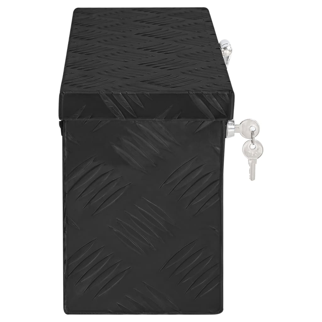 Vidaxl opbergbox 50x15x20,5 cm aluminium zwart