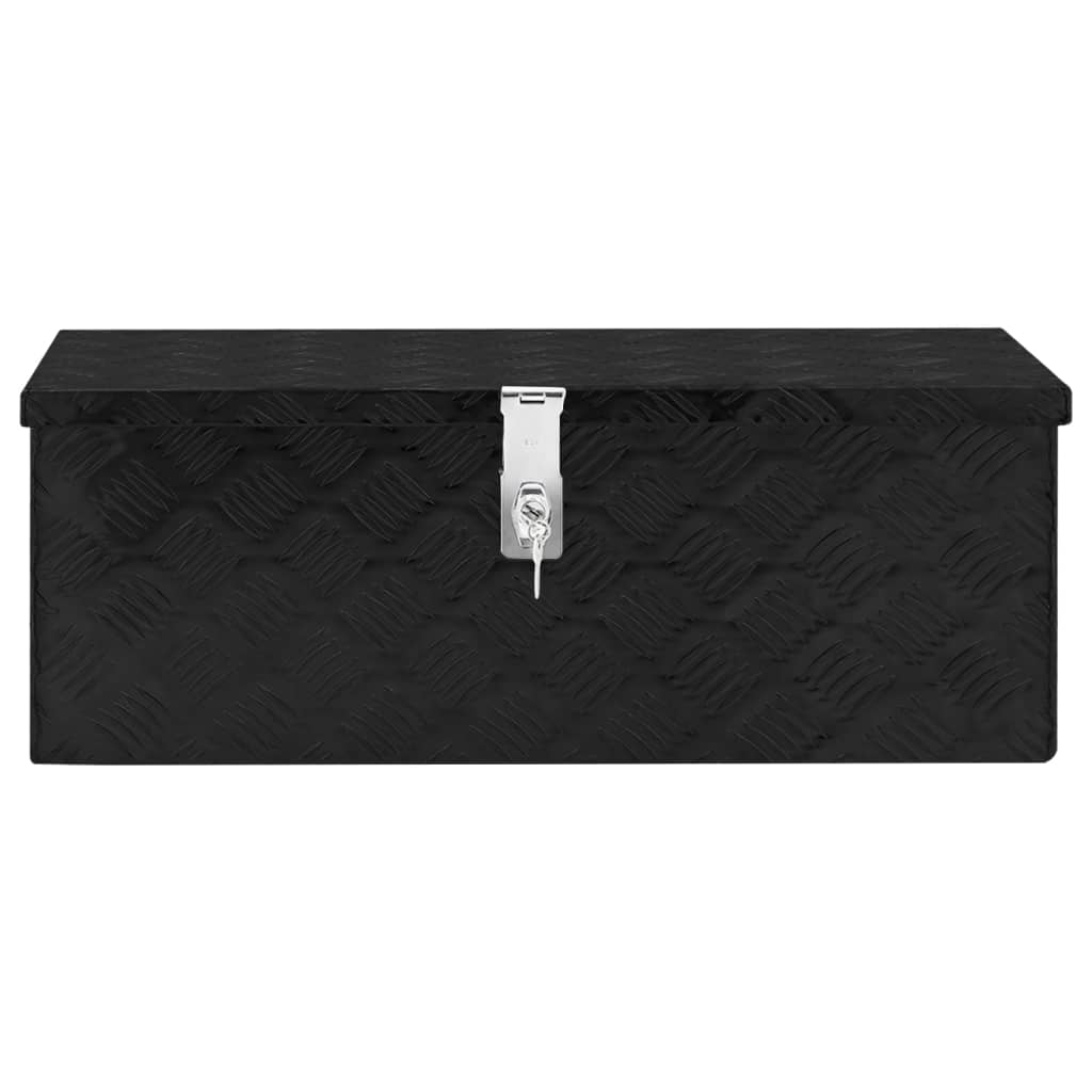 Vidaxl opbergbox 70x31x27 cm aluminium zwart