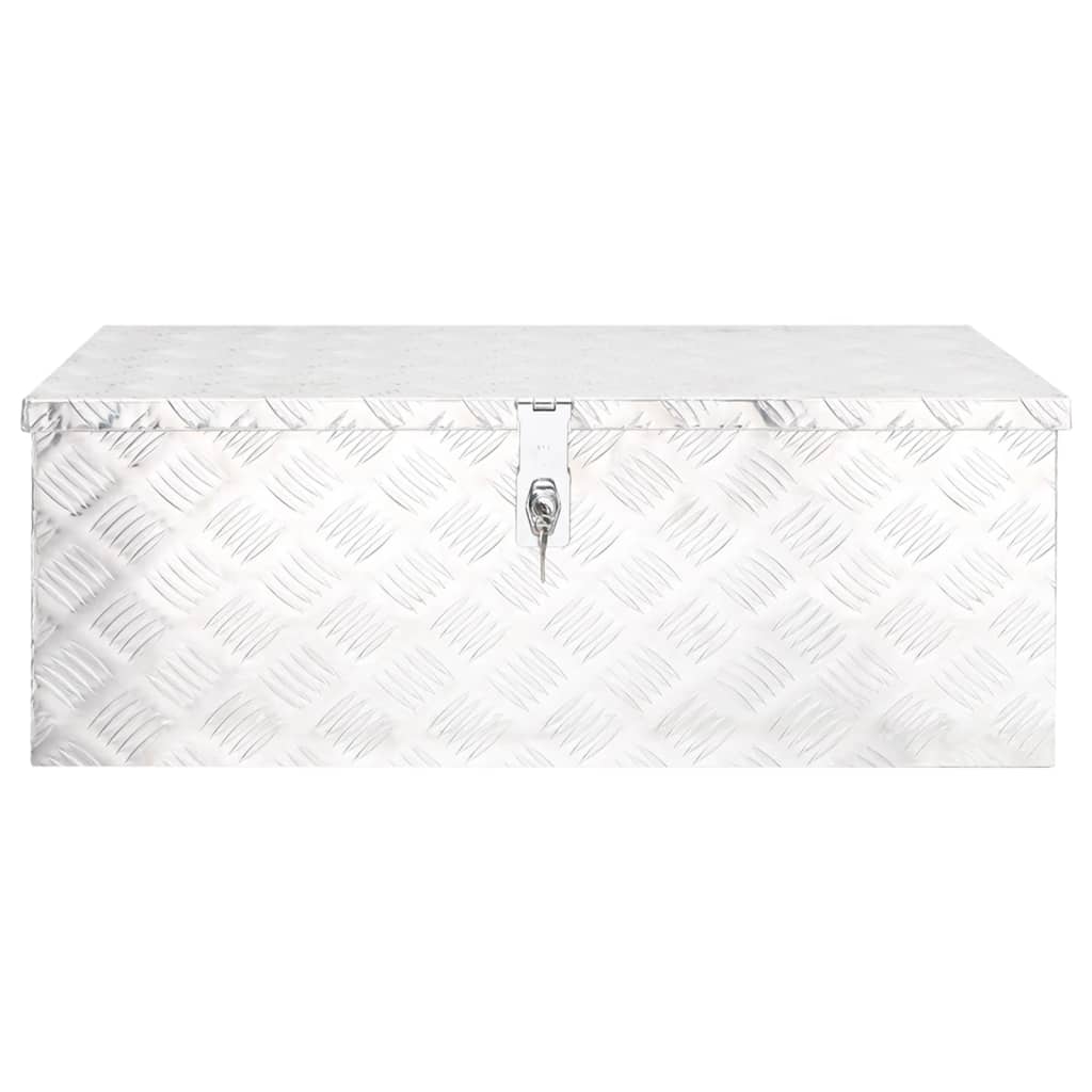 Vidaxl opbergbox 80x39x30 cm aluminium zilverkleurig