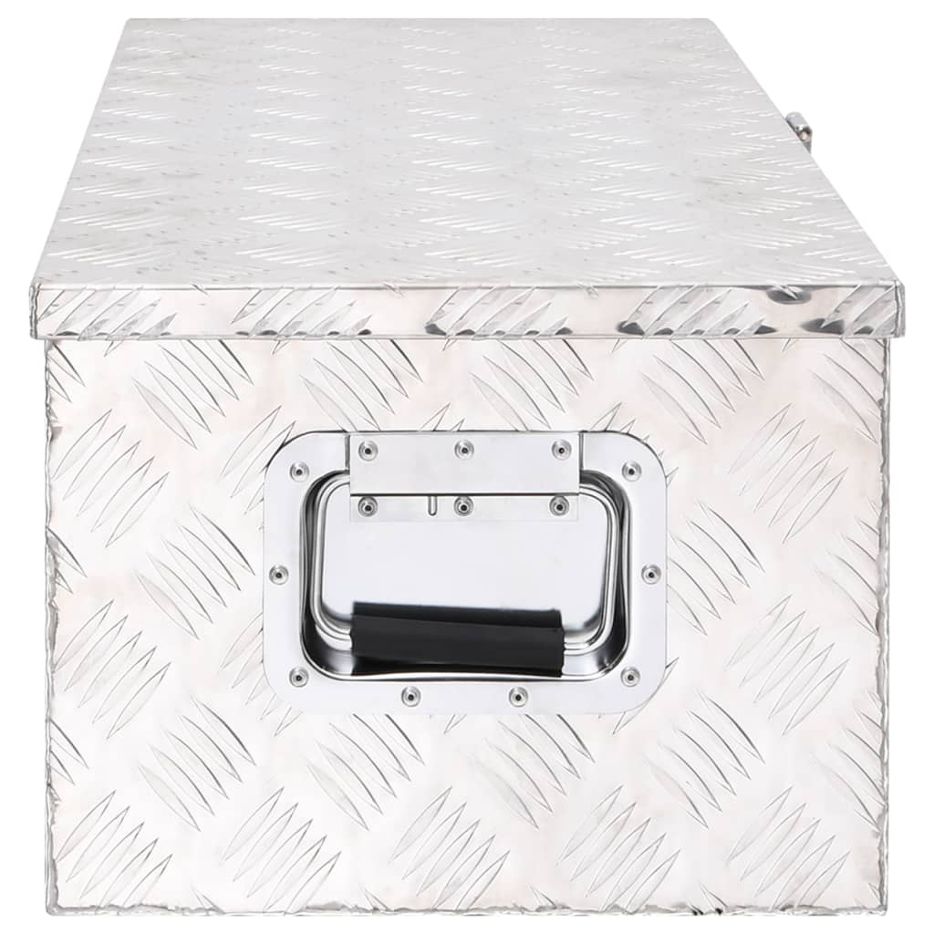 Vidaxl opbergbox 80x39x30 cm aluminium zilverkleurig
