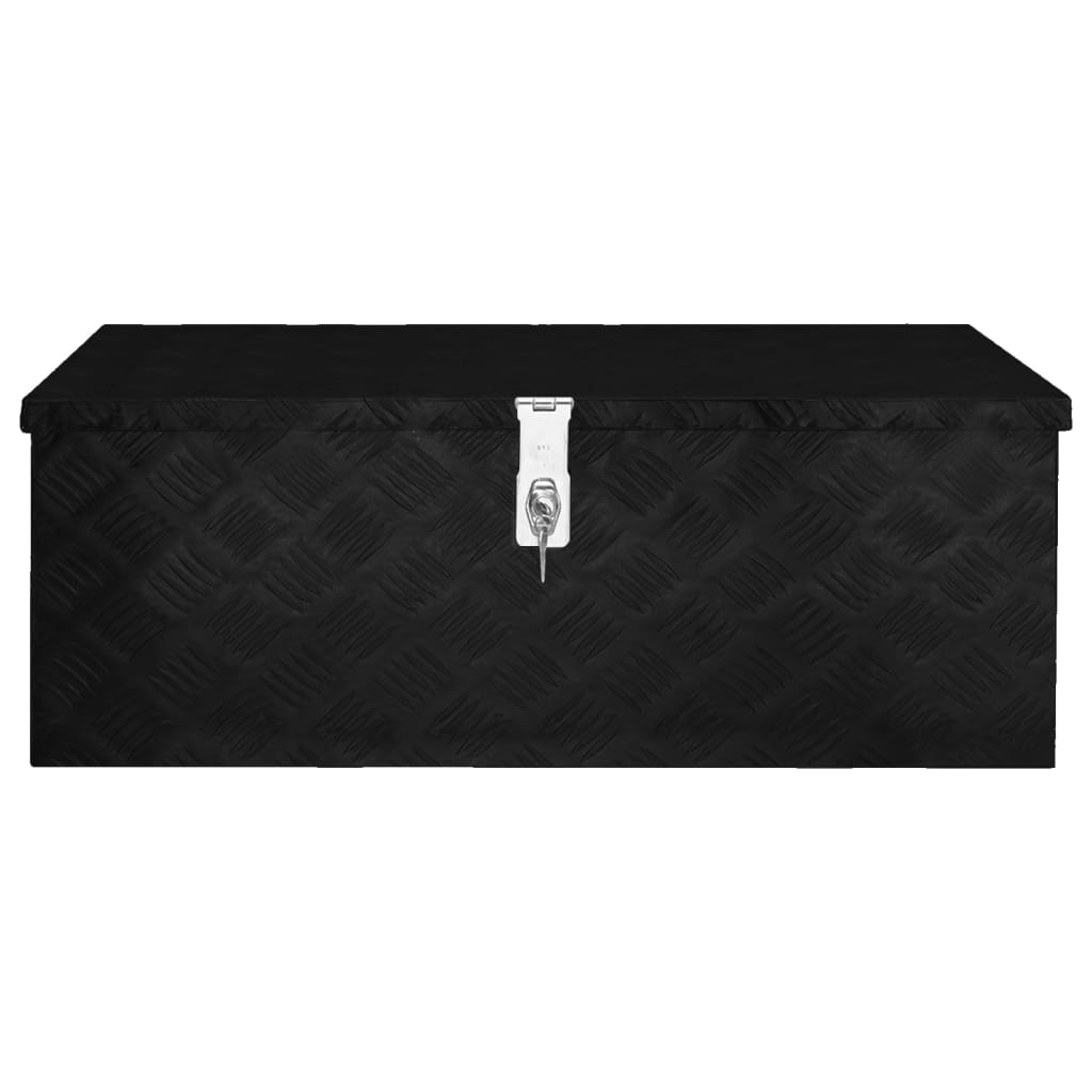 Vidaxl opbergbox 80x39x30 cm aluminium zwart