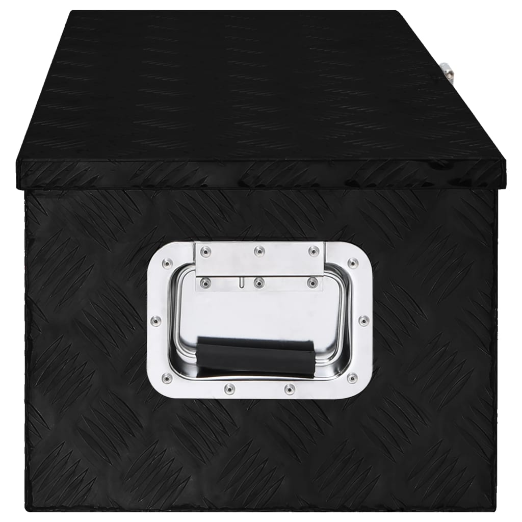 Vidaxl opbergbox 80x39x30 cm aluminium zwart