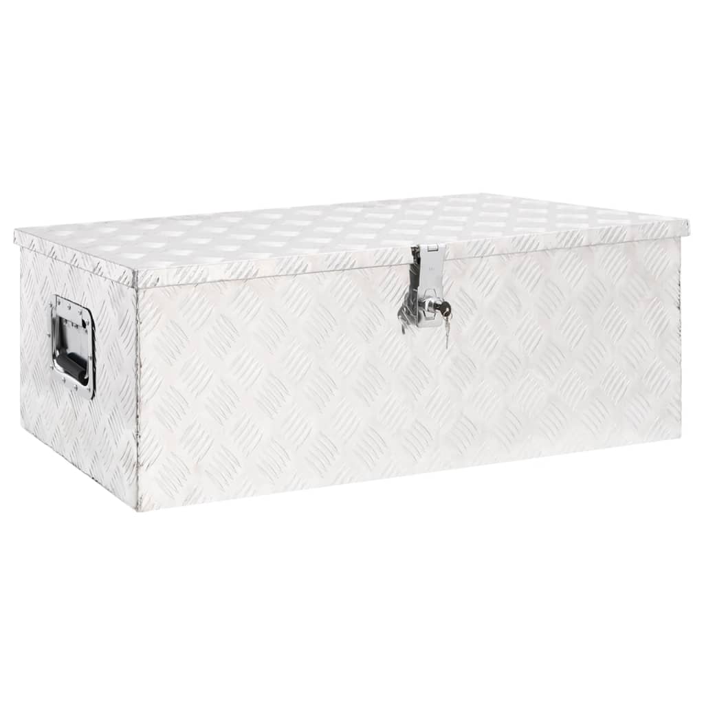 Vidaxl opbergbox 90x47x33,5 cm aluminium zilverkleurig