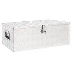 Vidaxl opbergbox 90x47x33,5 cm aluminium zilverkleurig