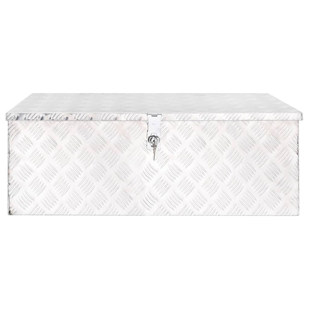 Vidaxl opbergbox 90x47x33,5 cm aluminium zilverkleurig