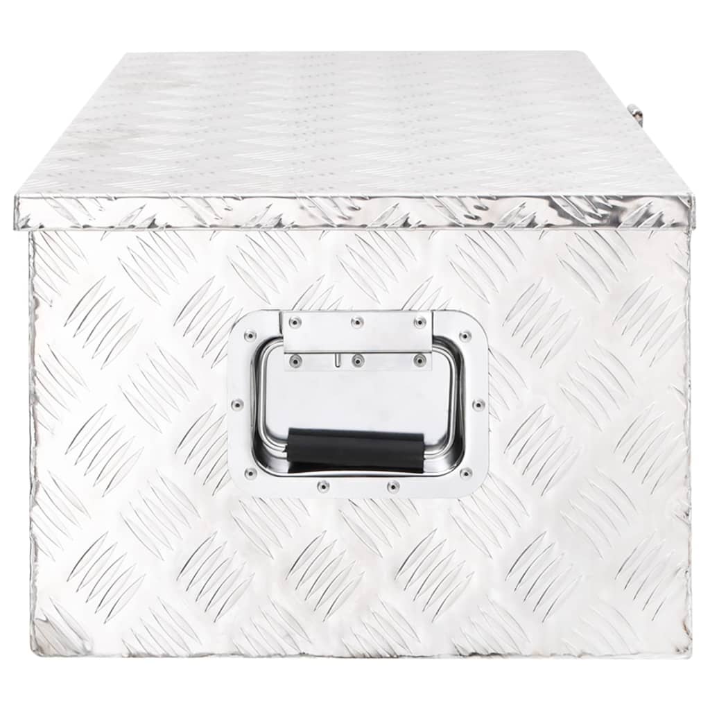 Vidaxl opbergbox 90x47x33,5 cm aluminium zilverkleurig