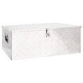 Vidaxl opbergbox 100x55x37 cm aluminium zilverkleurig