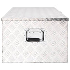 Vidaxl opbergbox 100x55x37 cm aluminium zilverkleurig