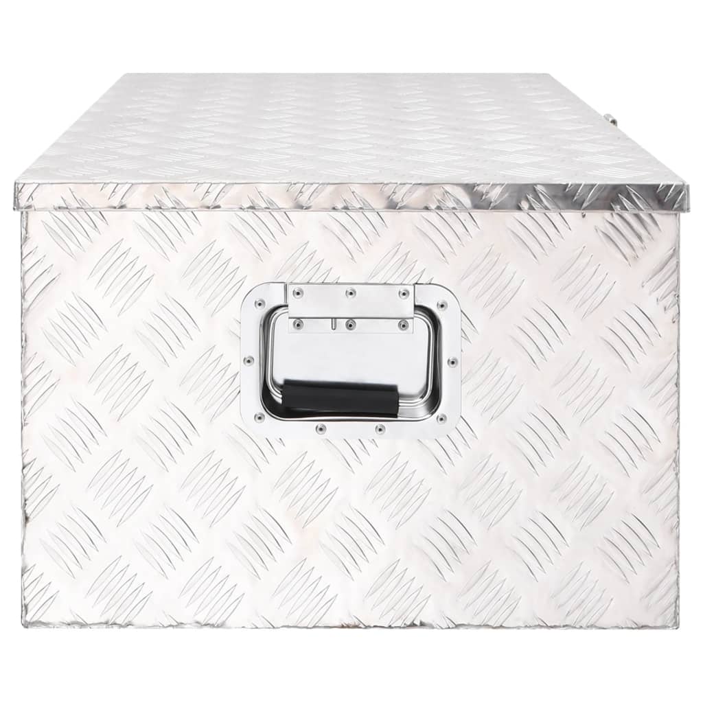 Vidaxl opbergbox 100x55x37 cm aluminium zilverkleurig