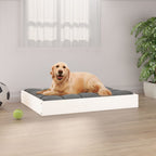 Vidaxl hondenmand 71,5x54x9 cm massief grenenhout wit