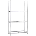 Vidaxl bandenrek 3-laags 110x40x200 cm staal zilverkleurig