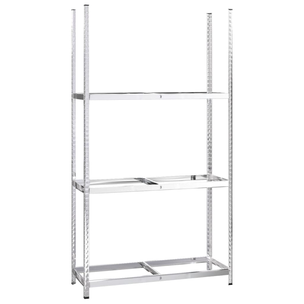 Vidaxl bandenrek 3-laags 110x40x200 cm staal zilverkleurig