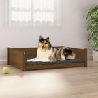 VidaXL Hondenmand 95,5x65,5x28 cm massief grenenhout honingbruin