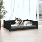 Vidaxl hondenmand 105,5x75,5x28 cm massief grenenhout zwart