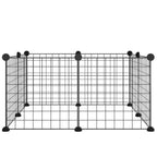 Vidaxl huisdierkooi met 8 panelen, zwart, 35x35 cm, staal