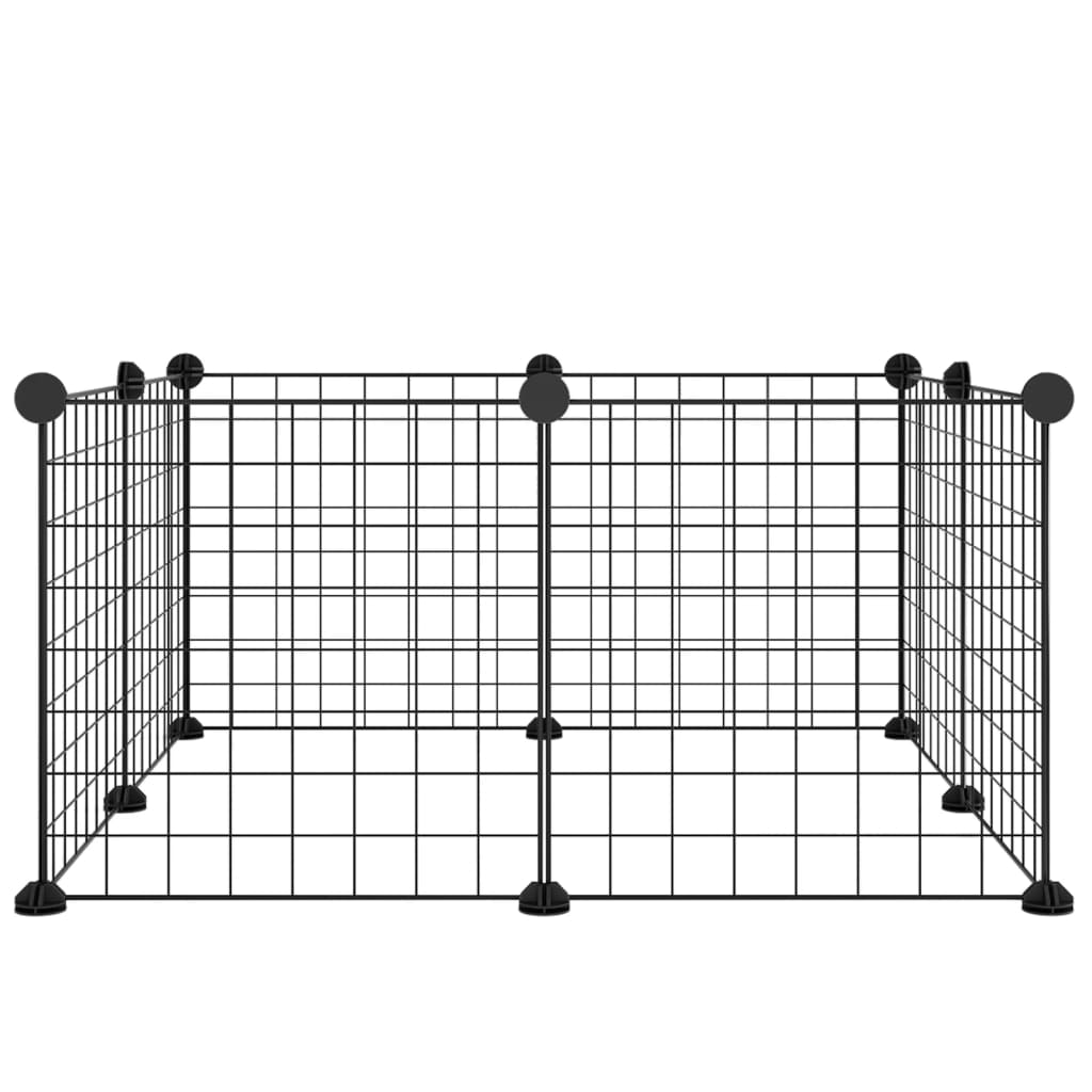 Vidaxl huisdierkooi met 8 panelen, zwart, 35x35 cm, staal