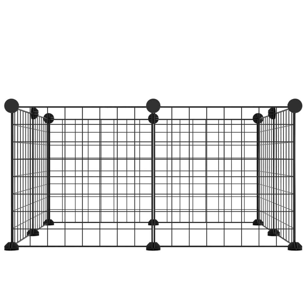 Vidaxl huisdierkooi met 8 panelen, zwart, 35x35 cm, staal