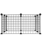 Vidaxl huisdierkooi met 8 panelen, zwart, 35x35 cm, staal
