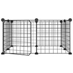 Vidaxl huisdierkooi met 8 panelen en deur, zwart 35x35 cm staal