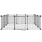 Vidaxl huisdierkooi met 12 panelen en deur, zwart 35x35 cm staal