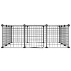 Vidaxl huisdierkooi met 12 panelen en deur, zwart 35x35 cm staal