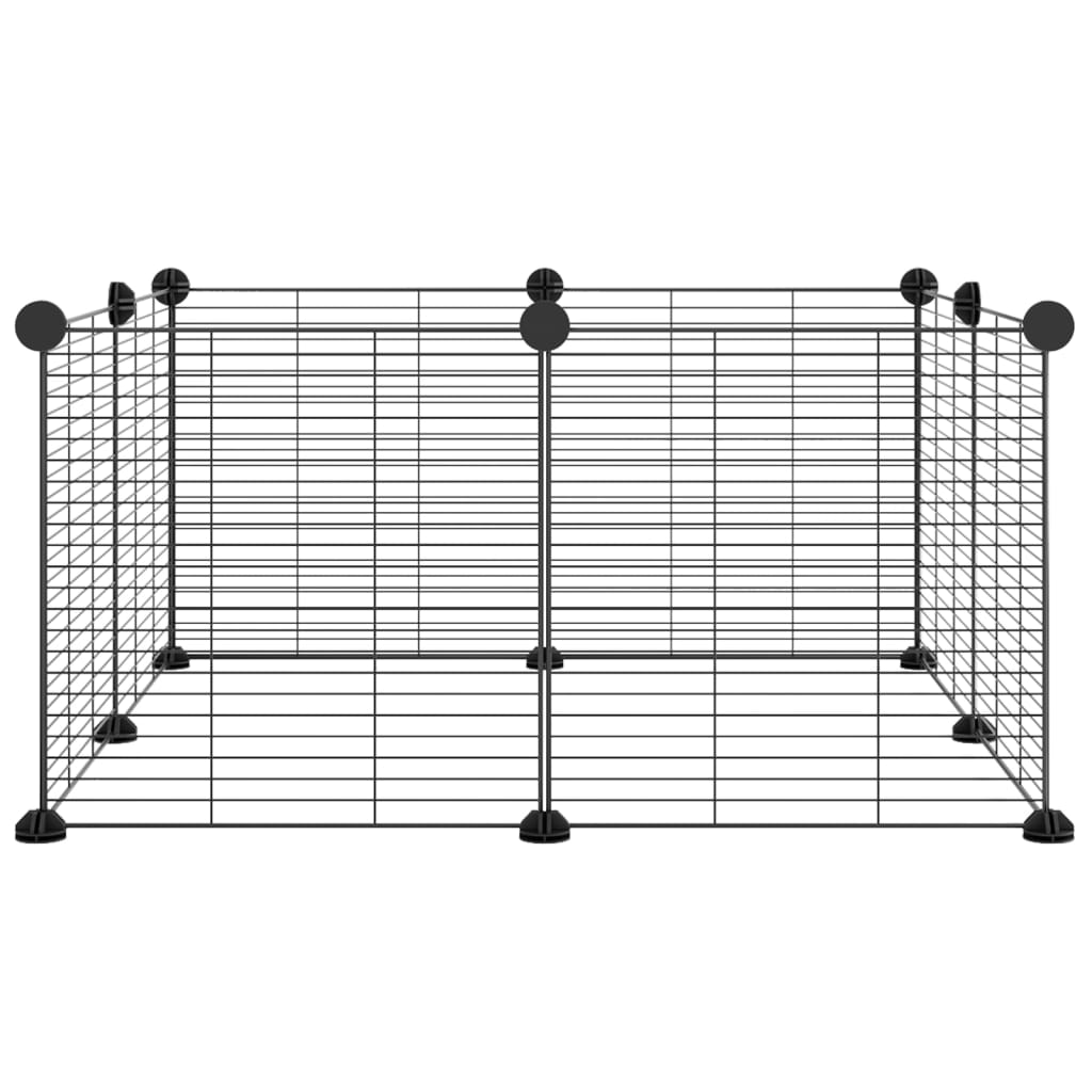 Vidaxl huisdierkooi met 8 panelen, zwart, 35x35 cm, staal