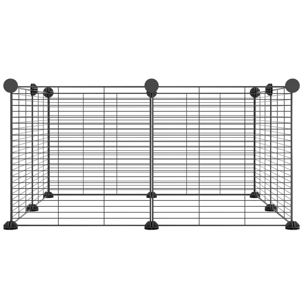 Vidaxl huisdierkooi met 8 panelen, zwart, 35x35 cm, staal