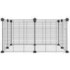 Vidaxl huisdierkooi met 8 panelen, zwart, 35x35 cm, staal