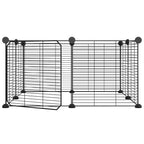 Vidaxl huisdierkooi met 8 panelen en deur, zwart 35x35 cm staal