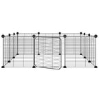 Vidaxl huisdierkooi met 12 panelen en deur, zwart 35x35 cm staal