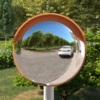 Vidaxl buiten convex verkeersspiegel oranje ø30 cm polycarbonaat