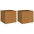 Vidaxl plantenbakken 2 st 49x47x46 cm cortenstaal