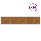 Vidaxl gazonranden 10 stuks 20x103 cm flexibel cortenstaal